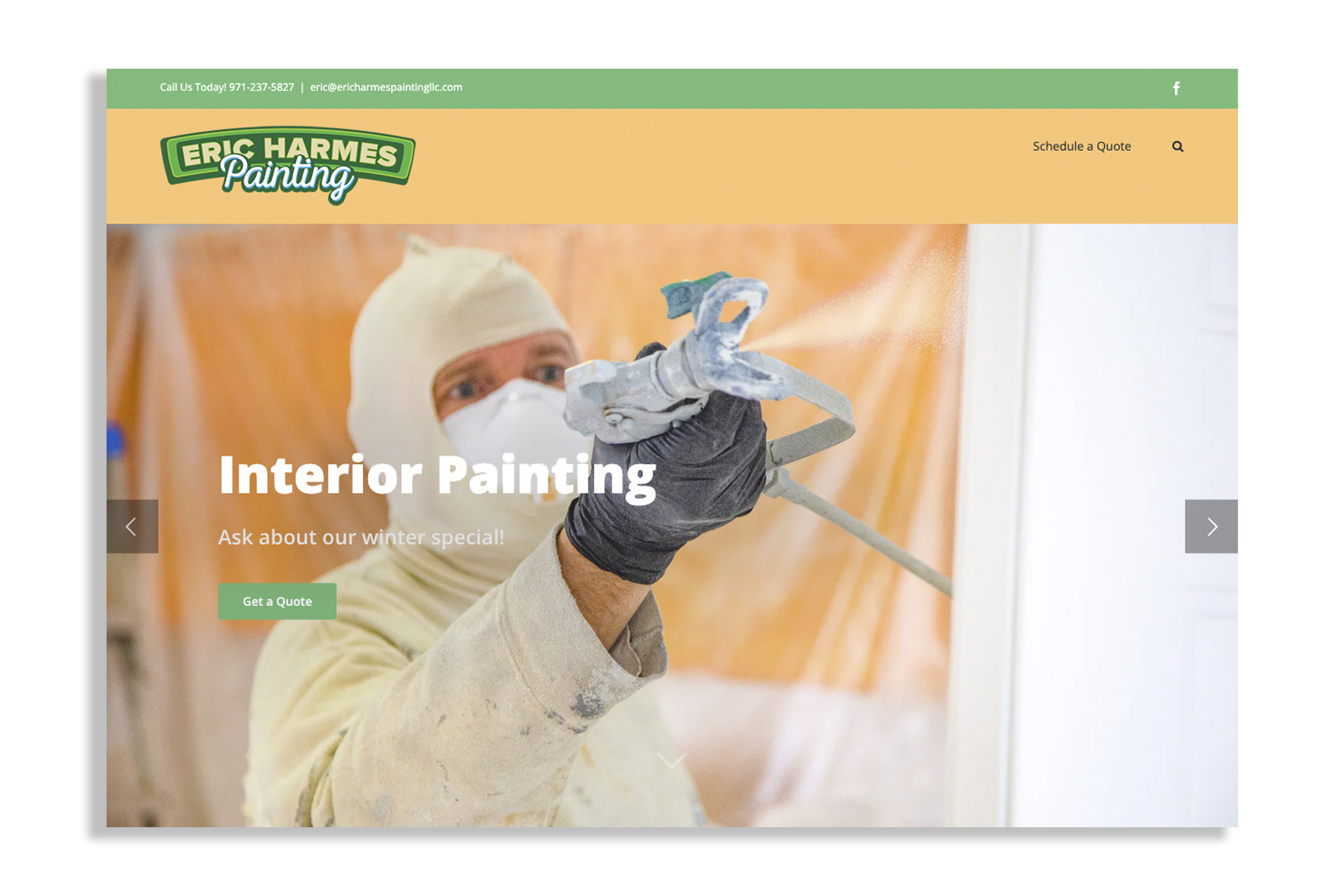 Eric Harmes Painting Website - Design by Ron Miller